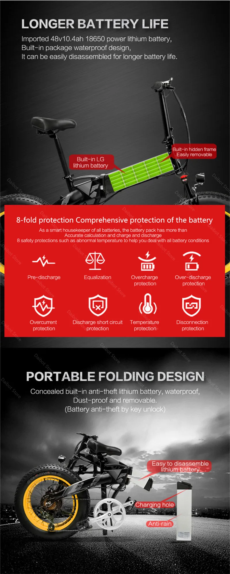 XT2000 Electric Bike Bicycle Two Wheeled Electric Bicycles 20 Inch Off Road Tires Adults Electric Scooter 500W 48V (38)