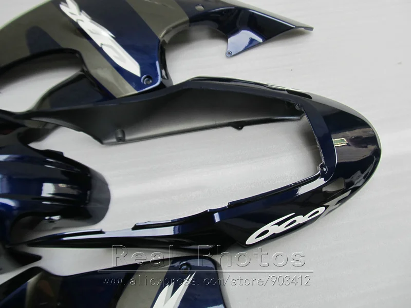 Обновление кузов Обтекатели для Honda CBR600 F4i 04-07 Темно-Синий Серебряный обтекатель комплект 2004 2005 2006 2007 CBR600F4i TC30