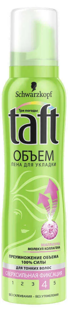 Пена для тонких волос Сверхсильная фиксация Taft, 150 мл