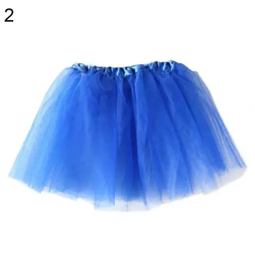 Модная Милая Детская однотонная фатиновая одежда для маленьких принцесс, нарядная Одежда для танцев, балета, вечеринки, костюм с юбкой, один размер - Цвет: Синий
