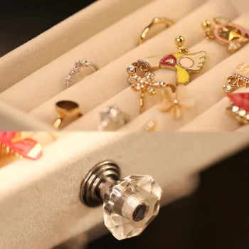 Portable Earrings Ring Display Stand Shelf Dustproof Acrylic Jewelry Storage Box Drawer Women Necklace Bracelet