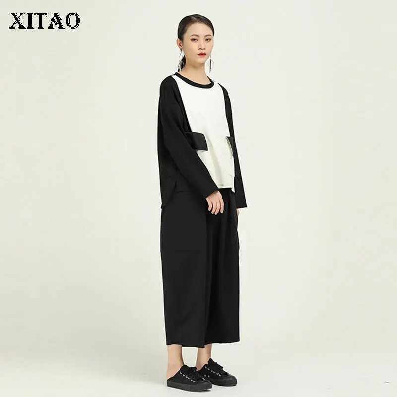 XITAO, черные, маленькие, свежие, длина по щиколотку, модные, новинка, зимние, элегантные, Goddess Fan, плиссированные, повседневные, шаровары, DMY1823
