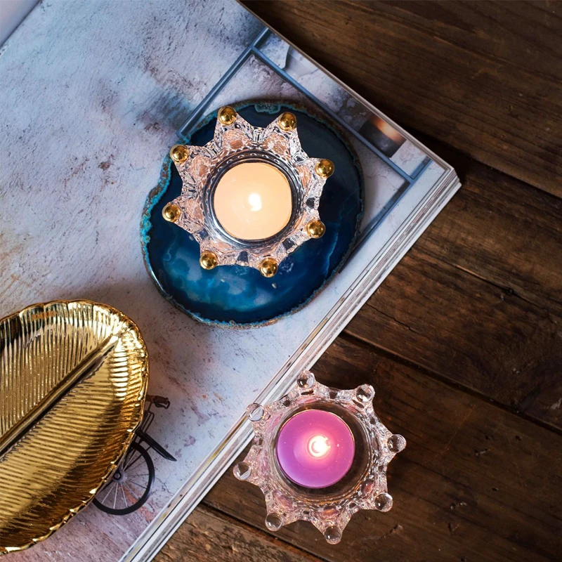 Elegant Clear Crown Glass Tealight Candle Holder European Home Tabletop Decor Crystal Accents Candle Holder Wedding Party Decor Elegant Clear Crown Glass Tealight Candle Holder European Home Tabletop Decor Crystal Accents Candle Holder Wedding Party Decor