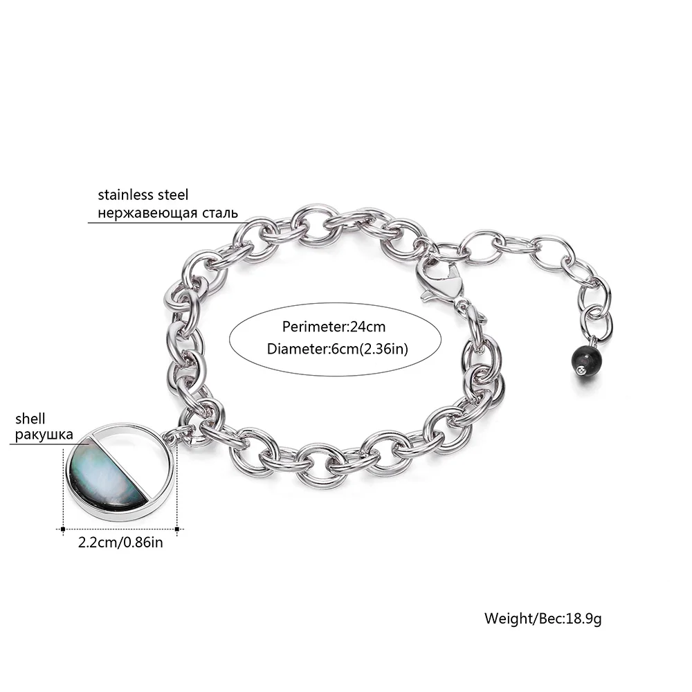 Богемные браслеты из нержавеющей стали для женщин, аксессуары из золота и серебра, цепочка в виде ракушки, очаровательный браслет, ювелирные изделия, Браслеты Mujer
