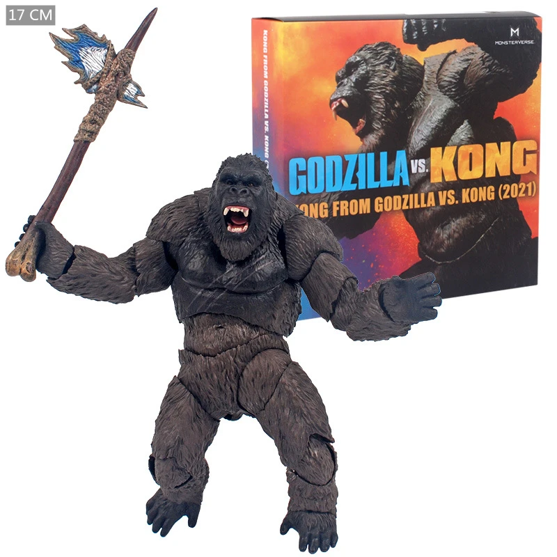 

Tomahawk King Kong Cold Face Angry Godzilla Cosplay Doll Toy Model Decoration Collection Children's Birthday Christmas Gift