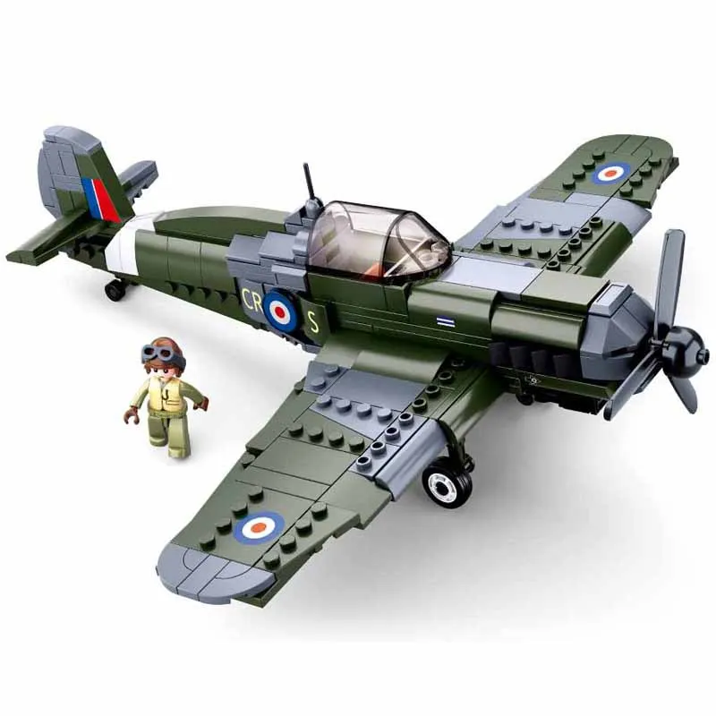 

WW2 world war Military series British Spitfire Fighter soldier Figures Building Blocks Toys For children Gifts