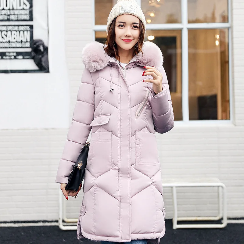 

2018 Cotton Coat Women's Mid-length New Style Europe And America Loose Fashion Slimming Thick Casual Coat Winter Fashion-
