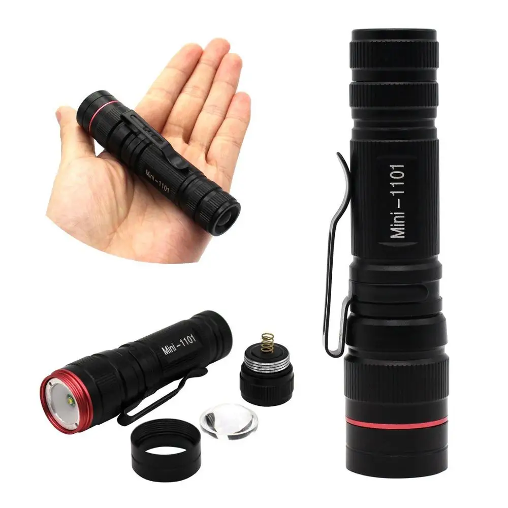 New LED Black Flashlight Torch mini Powerful Light Waterproof Lantern AA Battery Penlight Q5 Led For outdoor camping hiking
