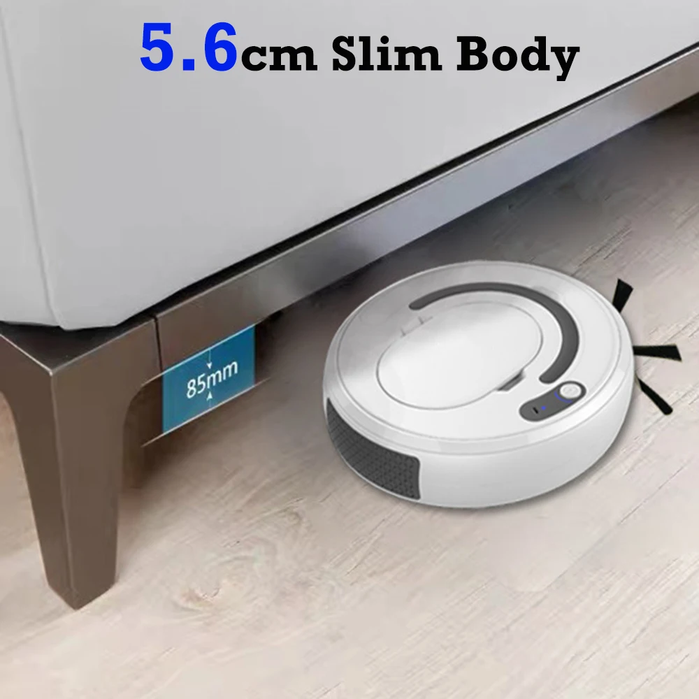 

Robot Vacuum cleaner Mo noise anticollision antifall 5.6 slim body Pet Hair Carpet Floorp&Sweeping 2000Pa Suction 3 in1 45db low