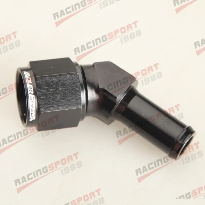8AN AN8 Female To 1/2&quot (13mm) 45 Degree Hose Barb Adapter Black | Автомобили и мотоциклы