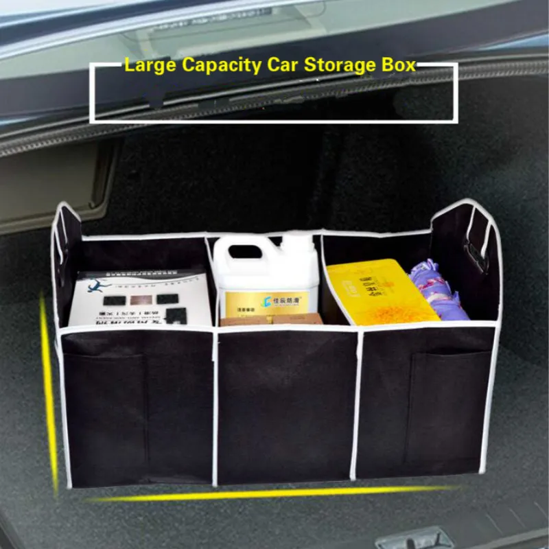 Горячая Складной автомобильный органайзер для багажника, автомобильная сумка для хранения, нетканый материал, сумка для хранения, органайзер, коробка для хранения, контейнер