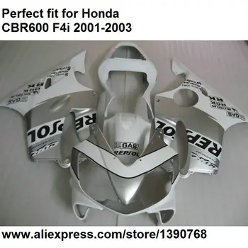 

Hot sales fairing kit for Honda CBR 600 F4i 01 02 03 fairings CBR600F4i 2001 2002 2003 white BA86