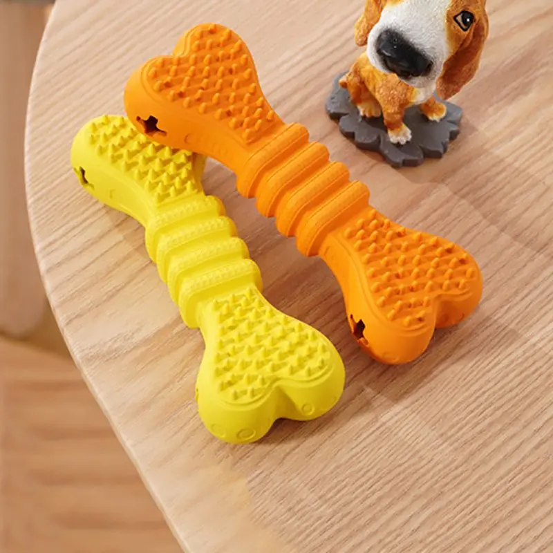 

Multifunctional Interactive Training Toy For Large Dogs Bite Resistant Bone Shaped Teeth Cleaning Stick Leak Food Toy