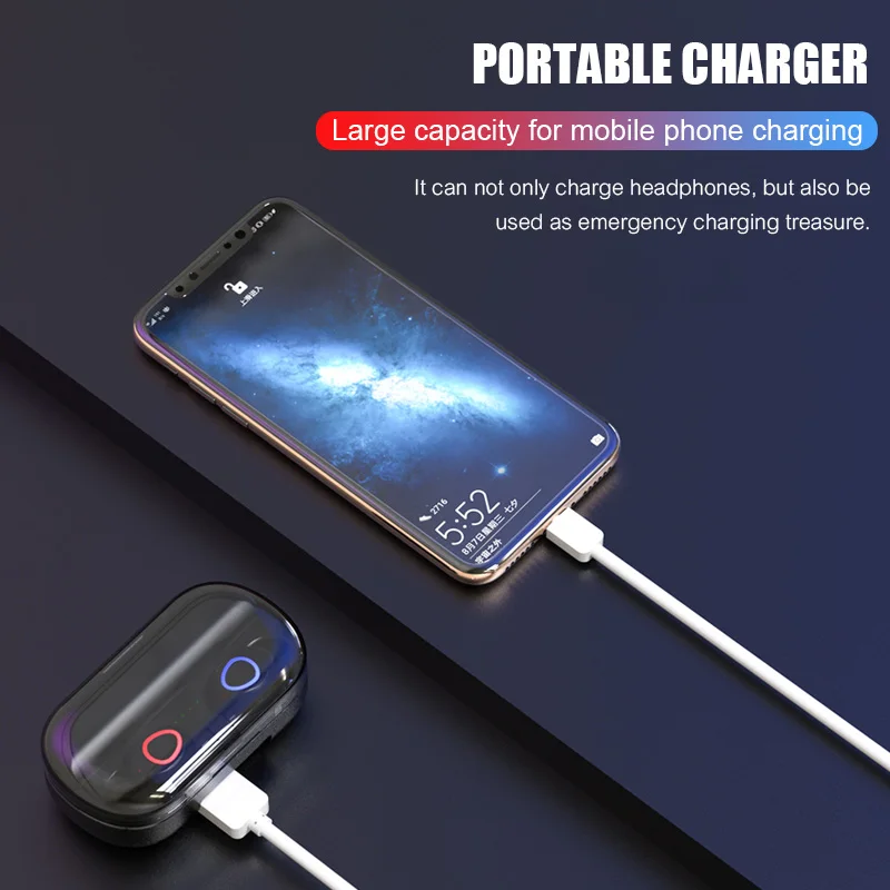 TWS Wireless Earphone Bluetooth 5 0 Earphones Power Display Touch Control Sport Headphones Stereo Earbuds Headset Charging Box