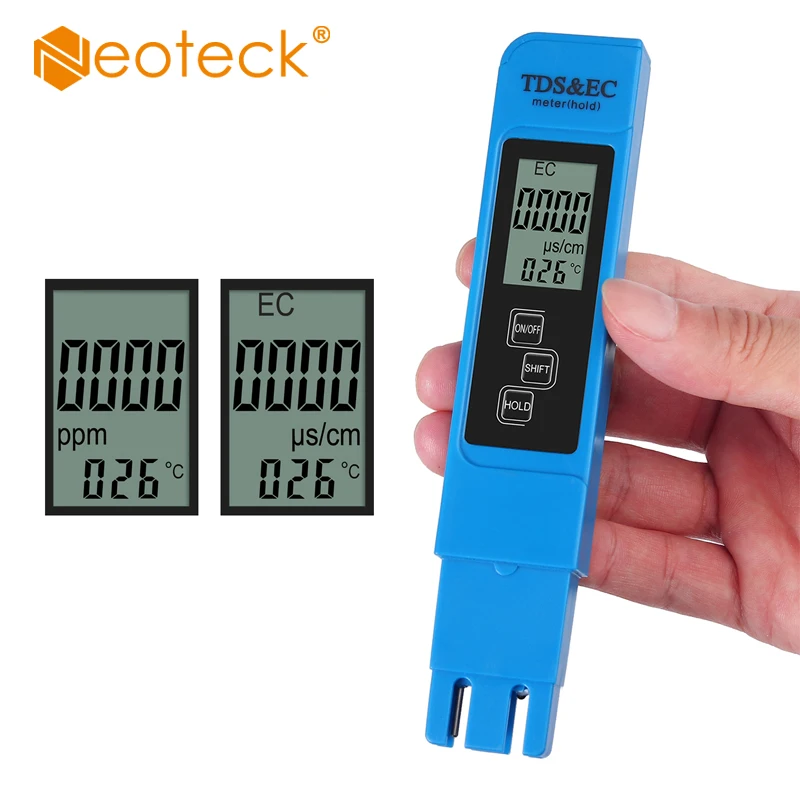 Цифровой тестер качества воды Neoteck переключение между TDS и проводимостью 0-9990ppm