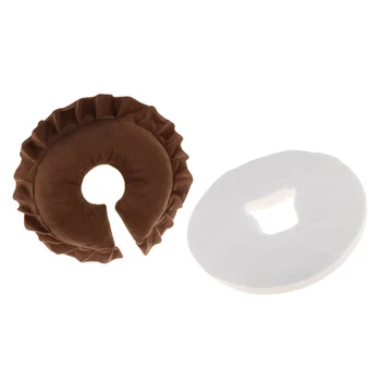 

Coffee Massage Table Bed Face Cradle Pillow + 100 Disposable Cushion Cover for Beaoty Salon SPA Sauna Use