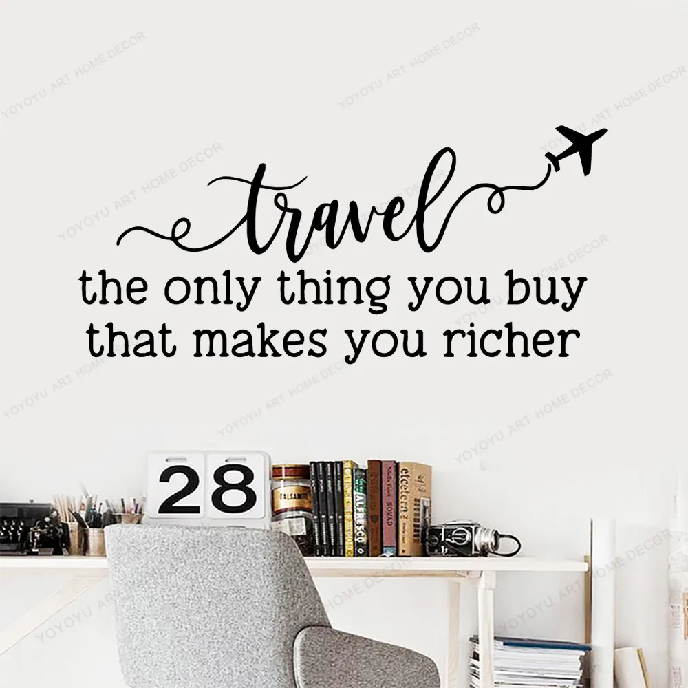 

Travel Adventure Quotes Wall sticker Boys Room Plane Quotes Living Room Nordic Style Office Room Wall Decals vinilo pared WU323