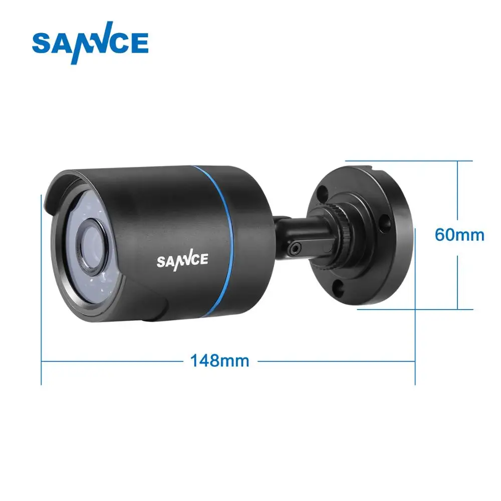 SANNCE HD 720P AHD видео охранная домашняя CCTV камера комплект 1 шт. камера набор умный IR-CUT IP66 Открытый Всепогодный 66FT ночного видения