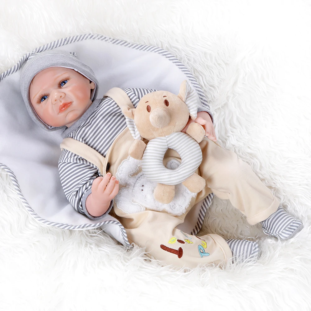 NPK bebe reborn dolls 52 см, мягкая силиконовая кукла reborn baby doll, детальная Раскрашенная кукла для новорожденного мальчика, живая кукла для детей, подарок