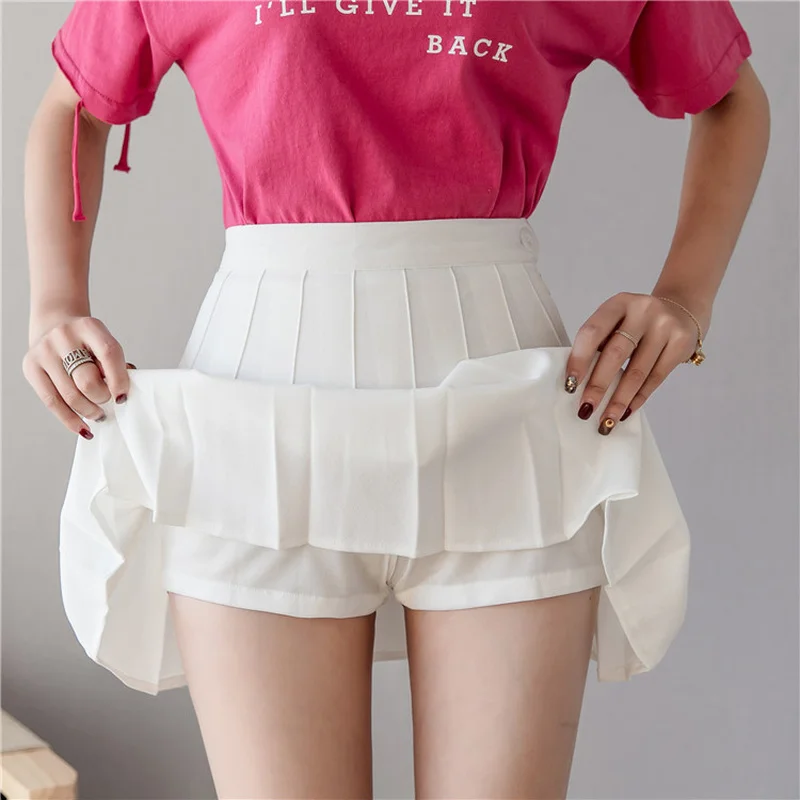 Sweet A Line Mini Pleated Skirt for Women Preppy Style Candy Color Cute Tulle Skirt Kawaii Short Skirt Four Season Sports Wear