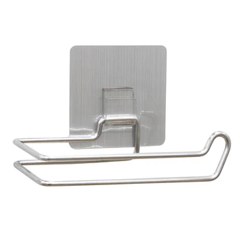 

Adhesive Toilet Roll Paper Holder Wall Mount Stainless Steel Repeatedly Washable Holder Hanging Organizer for Bathroom Kitchen