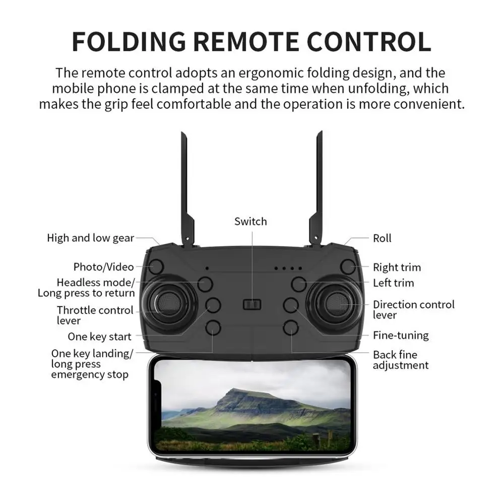 Professional E68 RC Helicopter 4K Four-axis Aircraft Professional Drone With Camera HD 2.4G WIFI FPV Quadcopter Drone Kids Toys