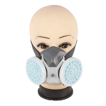 

Half Mask Dual Respirator Gas Mask Anti-Dust Twin Chemical Spray Paint Workplace Safety Protection Tools