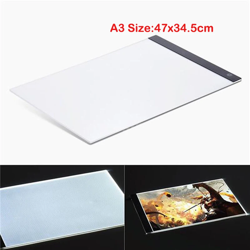 

Dimmable Ultra Thin A3 LED Light Tablet Pad Apply to EU/UK/AU/US/USB Plug Diamond Embroidery Diamond Painting Cross Stitch A3!