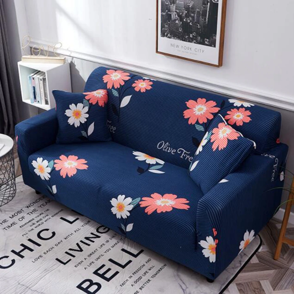 Угловой диван с цветочным принтом, эластичный чехол на диван для гостиной, покрывало для дивана, протектор мебели, эластичный чехол для дивана, L форма