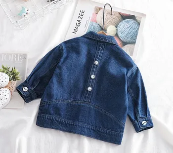 

80-110cm height new 2019 autumn patchwork boys denim jacket 1pc kids spring autumn jacket gilrs fall clothing