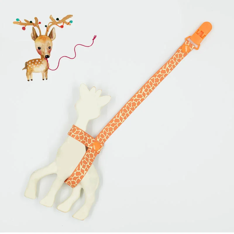 Non-toxic Baby Giraffe holder chain clip Pacifier Chain Strap Stroller Hook Baby Stroller Toy Holder for Accessories pacifier clip pacifier chain stroller accessories pacifier accessories baby silicone accessories
