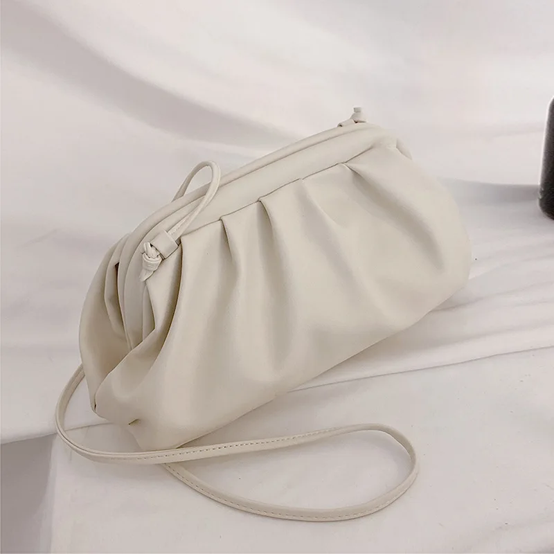Женская простая сумка-мессенджер из пельменей, дизайнерская Ретро, новая мода, облачная женская сумка через плечо, сумка-клатч - Цвет: White Big
