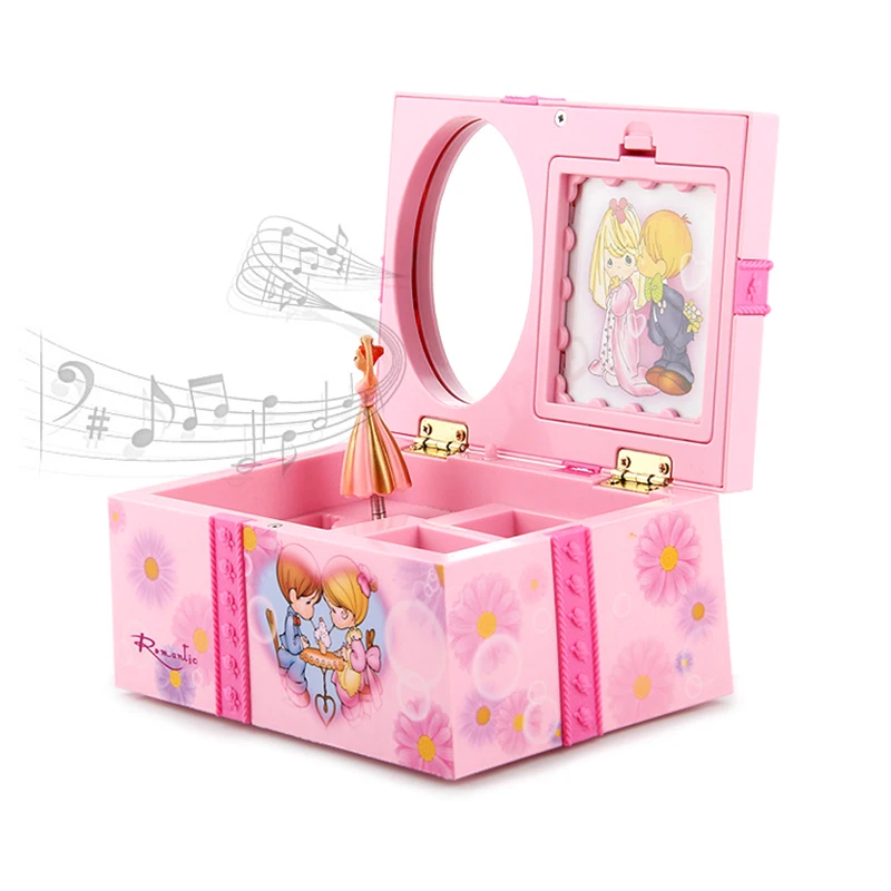 Princess Dancing Music Practical Multifunvtion Box Jewelry Display Storage Case Cartoon Musical Box Girls Gifts 1