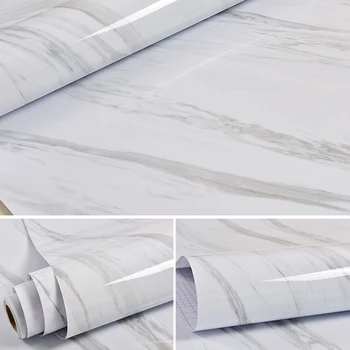 

Modern Waterproof Vinyl Self adhesive Wallpaper Marble Contact Paper Kitchen Cupboard Shelf Drawer Liner Wall Stickers