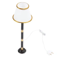 ABWE Лучшая Белый 1/12 кукольный домик Миниатюрный светодиодный светильник переключатель торшер радио компаний