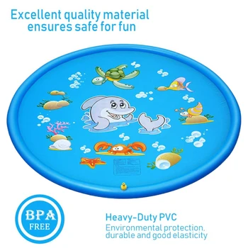 

Inflatable Water Splash Guard Sprinkler Play Mat Ocean Fishes Style Water Play Mat Water Sprinkler Play Mat Outdoor Kids Toy