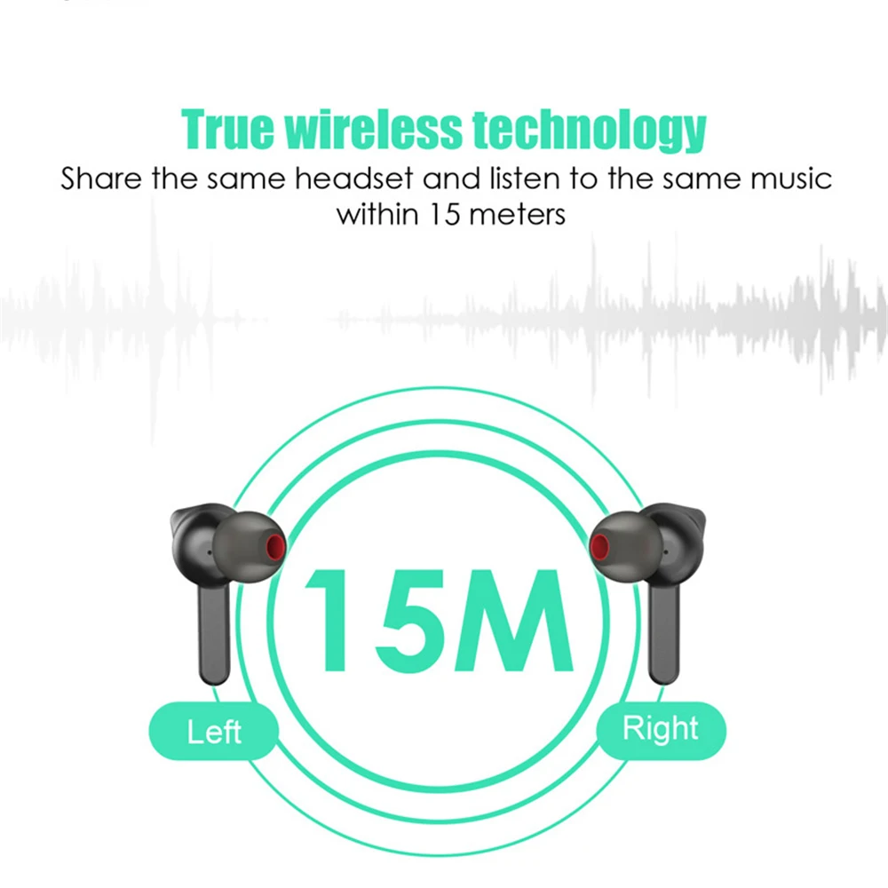 TWS GW15 5 0 беспроводная Bluetooth гарнитура с зарядкой защита от пота встроенный