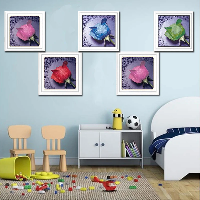 5D DIY круглая Алмазная наклейка стразы цветок розы Набор для вышивки картины