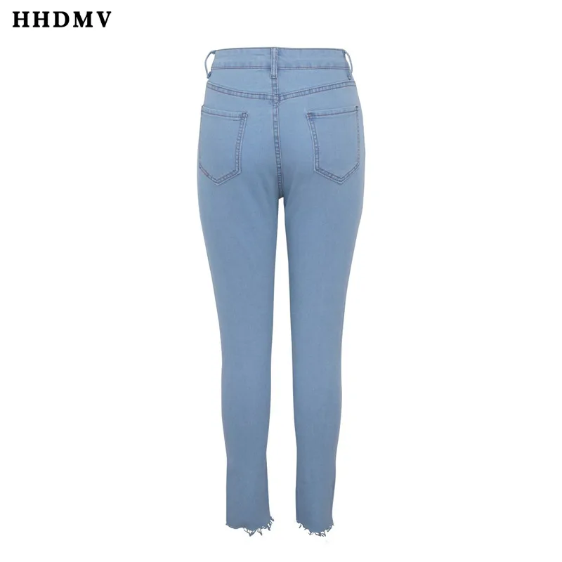 HHDMV GHSF12028 модные длинные джинсы в стиле хип-хоп, брючные пуговицы, карманы, рваные, выдалбливают, джинсовые длинные штаны для маленьких ног