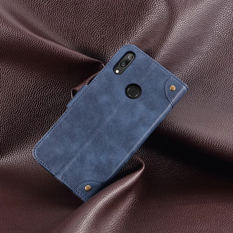 Бизнес кожаный чехол для Huawei Y7 2019 Роскошный винтажный флип бумажник DUB LX1 LX2 ретро