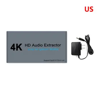 

4K Splitter One In Two Out HDMI AUX Extractor In 3.5mm Stereo Converter Adapter
