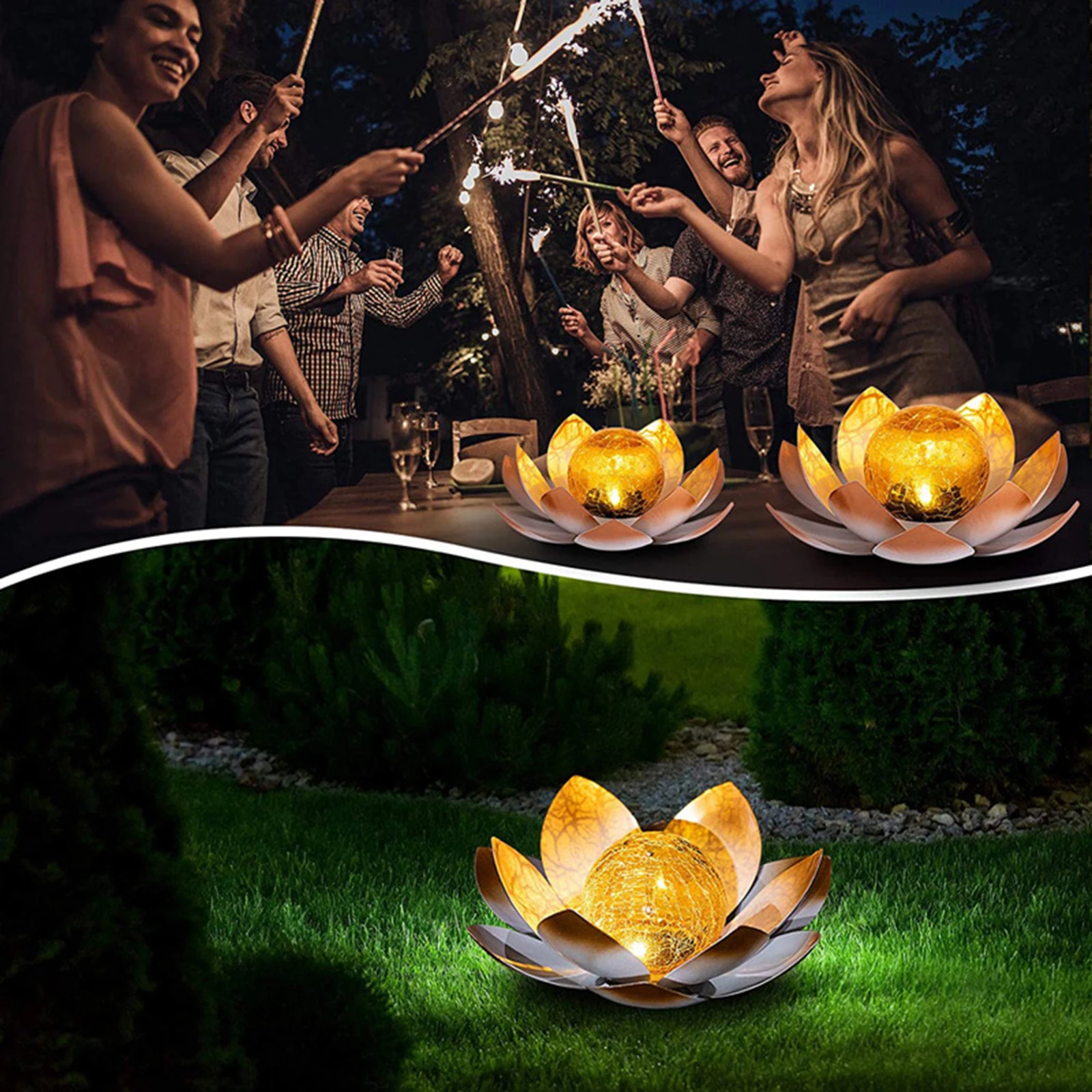 Weikeya Lampe de Lotus Lampe de lotus de bassin flottant solaire pour Pool Party Garden House 