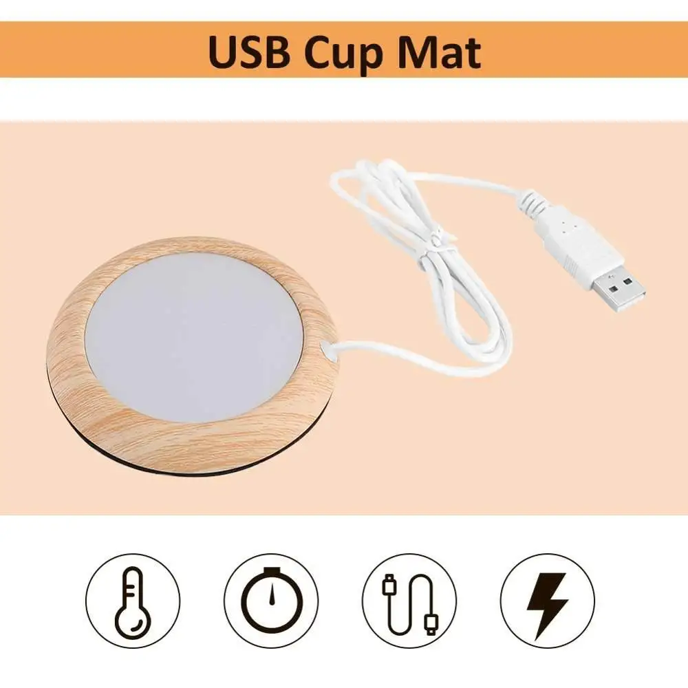 

# Portable USB Electric Heating Coasters Warm Cup Thermostatic Mat Pad Milk Tea Coffee Mug Placemat Hot Beverage Drink Cup Pad