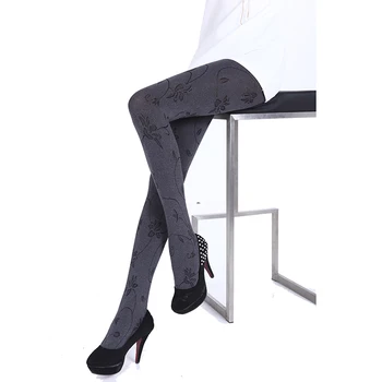 

2020 summer new Hot Sexy Not Opaque High Elasticity Grey Patterned Pantyhose 280 Denier Spring Autumn Jacquard Velvet Tights