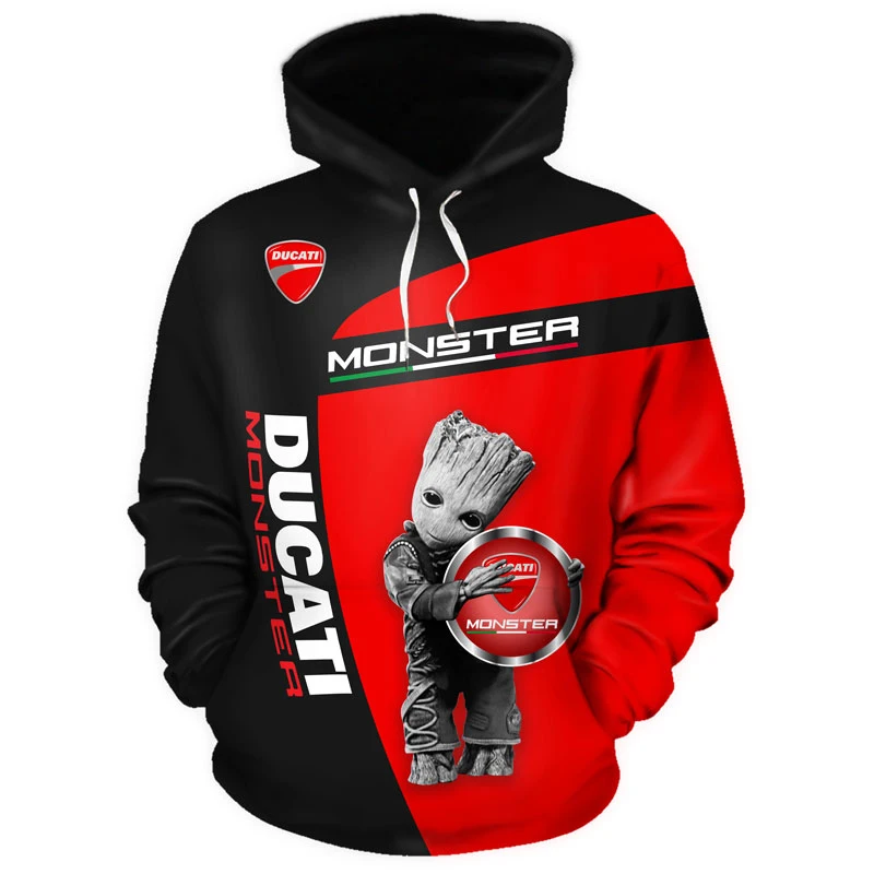 Новинка лидер продаж Мужской пуловер DUCATI С 3D принтом удобный локомотивный