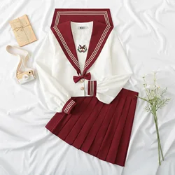 2021 Japanese Red JK Uniforms College Middle School Students Sailor Uniforms School JK Uniforms Anime Cospaly Students Clothing