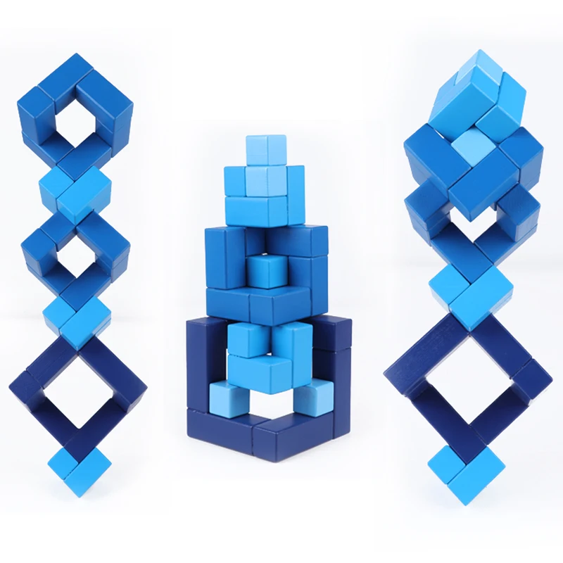 

Baby toy Montessori Cube Spatial thinking Puzzle Building Educatioanl wooden toy Familay Game for Children & Adlut toy