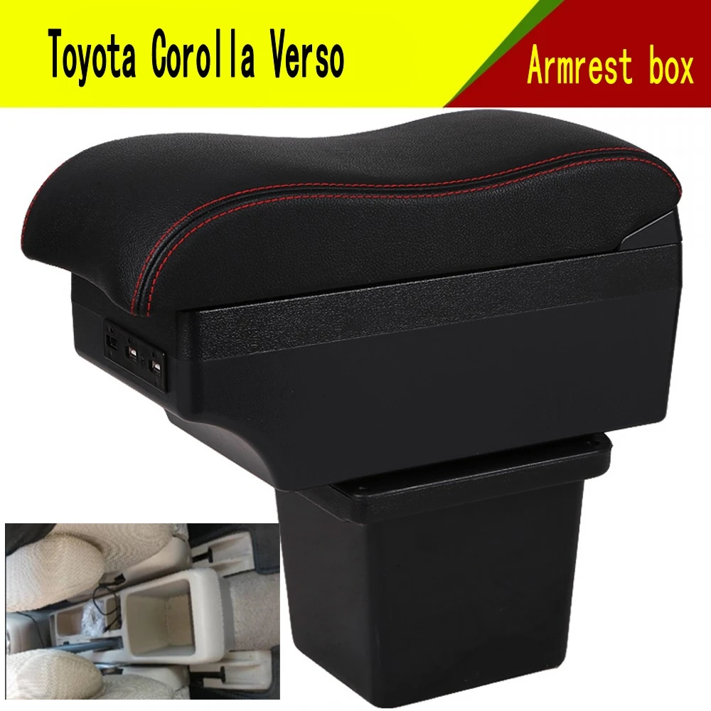 

For Car Toyota Corolla Verso Armrest Box Central Content Interior Arm Elbow Rest Storage Case Car-styling with USB Cup Holder