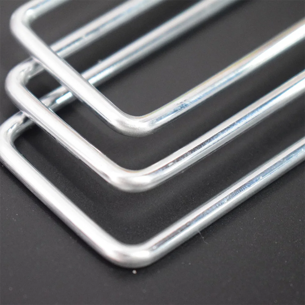 U-Shaped Galvanized Ground Anchors Stakes Pegs Pins Securing Lawn Farm Sod Weed Barrier Landscape Grass Fabric Netting
