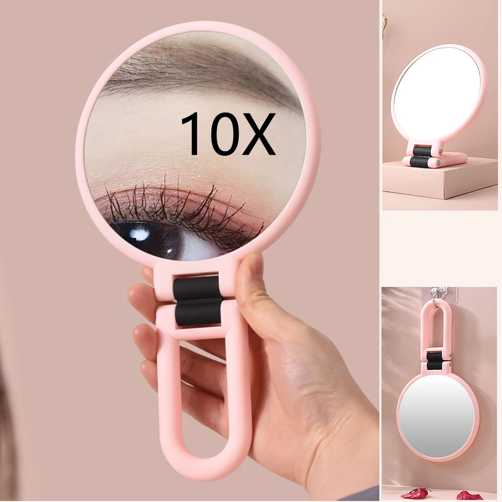 1x/3x Double Sided Magnifying Handheld Mirror,Travel Folding